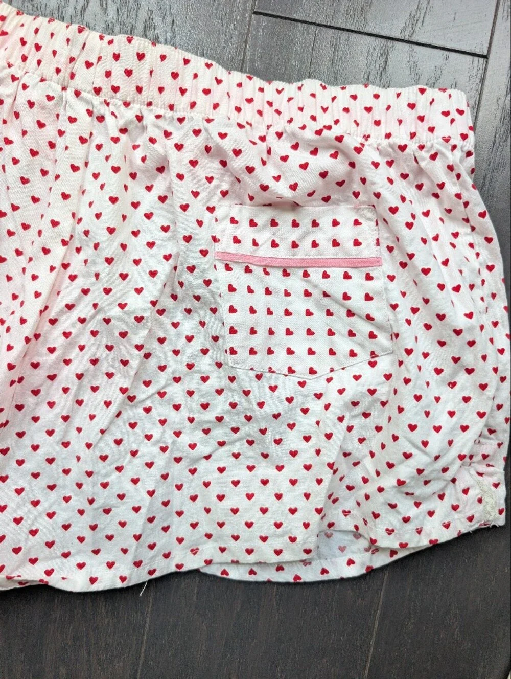 Old Dominion University White Heart Print Pajama Shorts - Juniors Size M